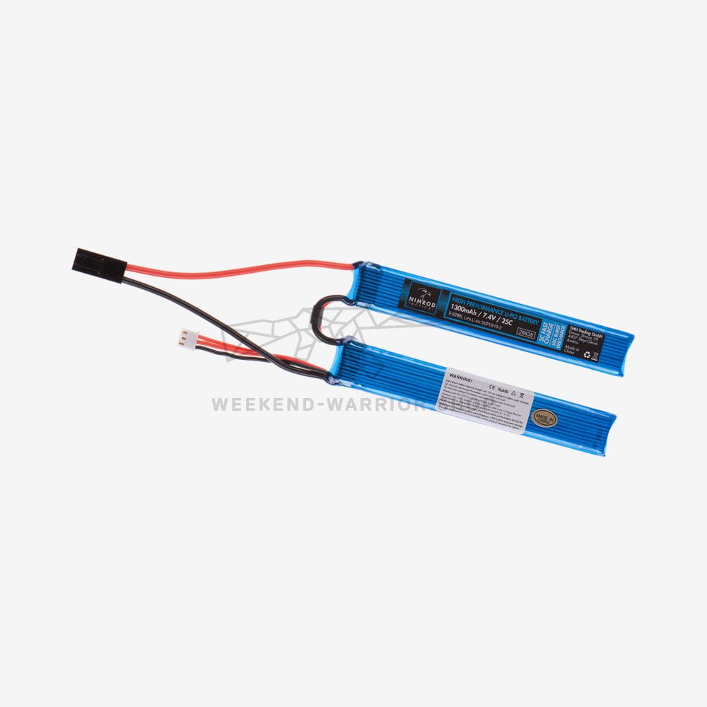 Nimrod Lipo 7.4V 1300mAh 25c Twin Type Mini Tamiya - Weekend-Warrior.Shop