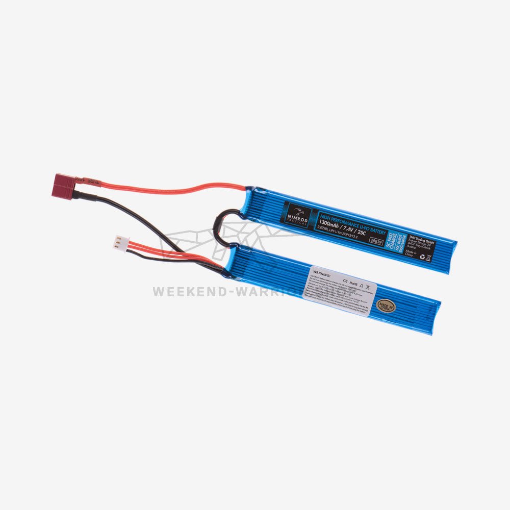 Nimrod Lipo 7.4V 1300mAh 25c Twin Type T-Plug - Weekend-Warrior.Shop