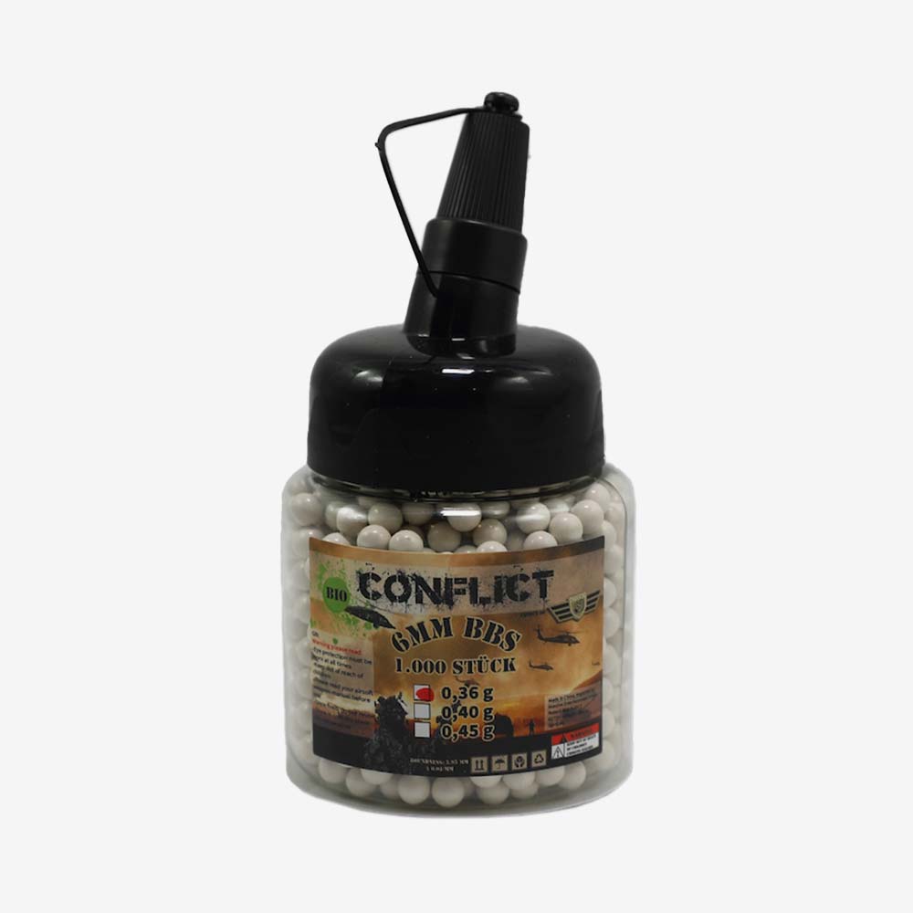 Conflict 0,36g Bio BB 1000Stück Flasche - Weekend - Warrior.Shop