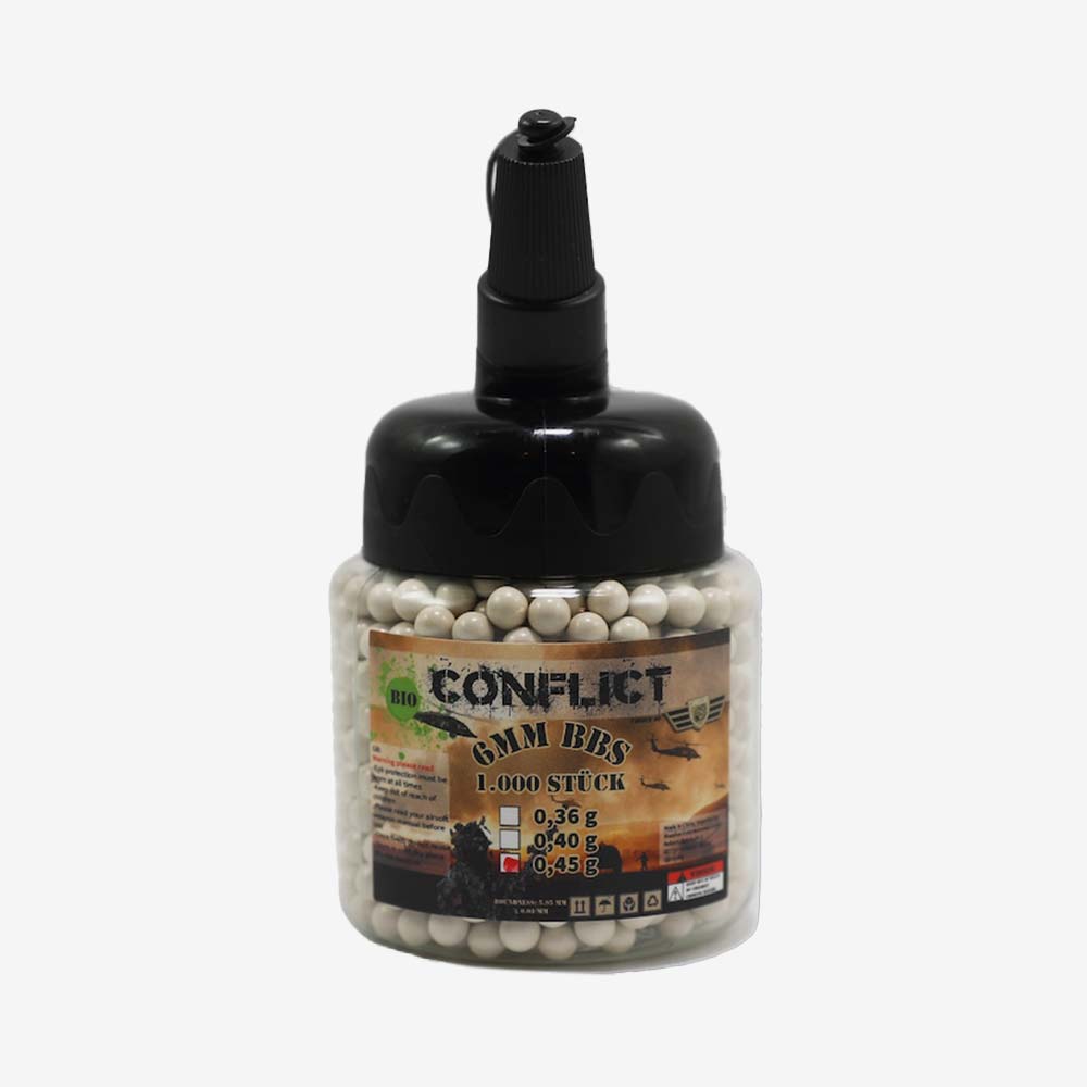 Conflict 0,45g Bio BB 1000Stück Flasche - Weekend - Warrior.Shop