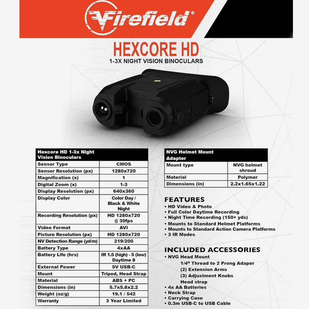 Firefield Hexcore Digitales Nachtsichtgerät - Weekend-Warrior.Shop
