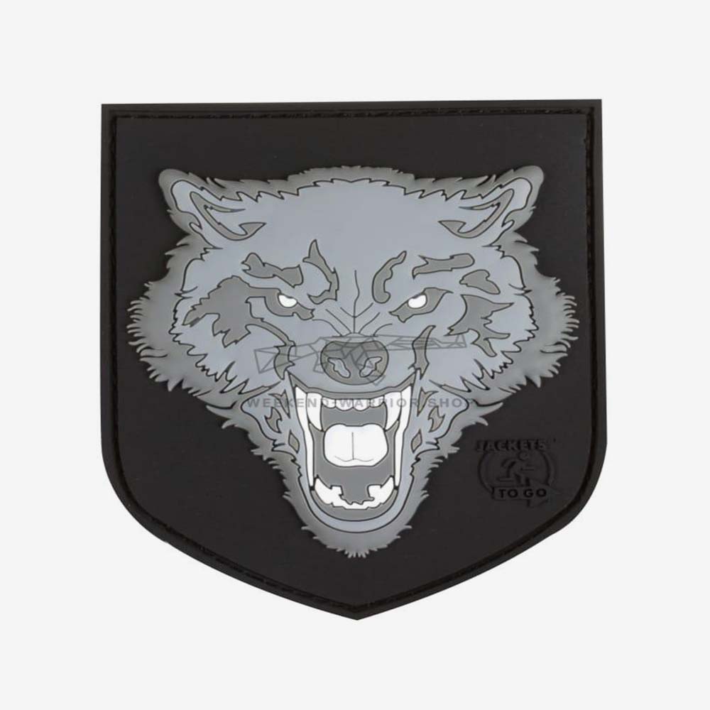 Patch Wolf Shield grau - Weekend - Warrior.Shop